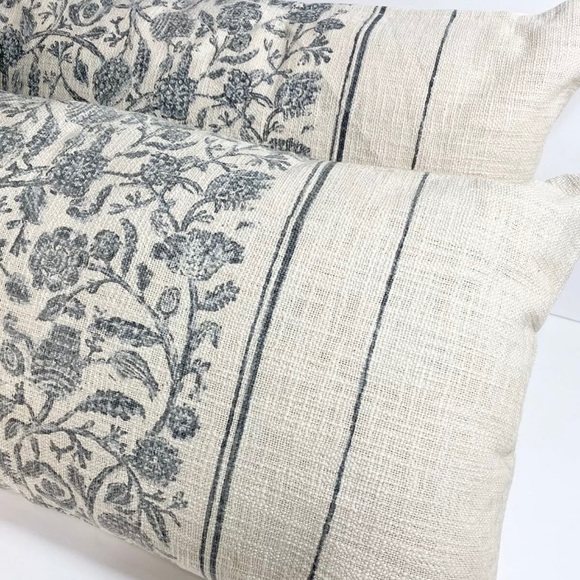 2 Studio McGee Threshold Floral Lumbar Pillows - Picture 4 of 6